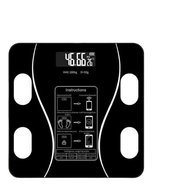 Bascula Bluetooth, Medida del Porcentaje de Grasa Corporal y Proporciona varios indices de salud.