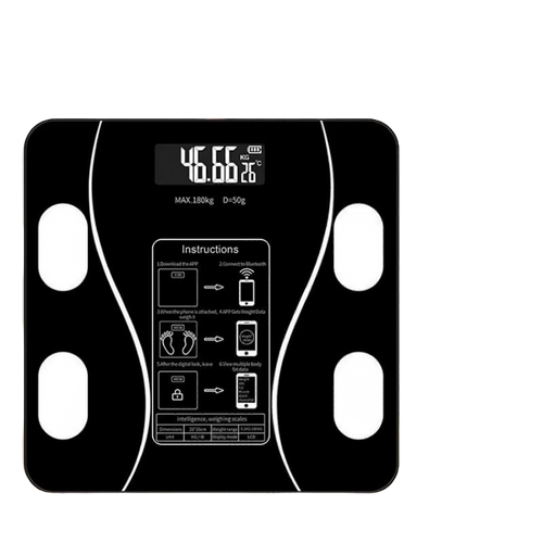 Bascula Bluetooth, Medida del Porcentaje de Grasa Corporal y Proporciona varios indices de salud.