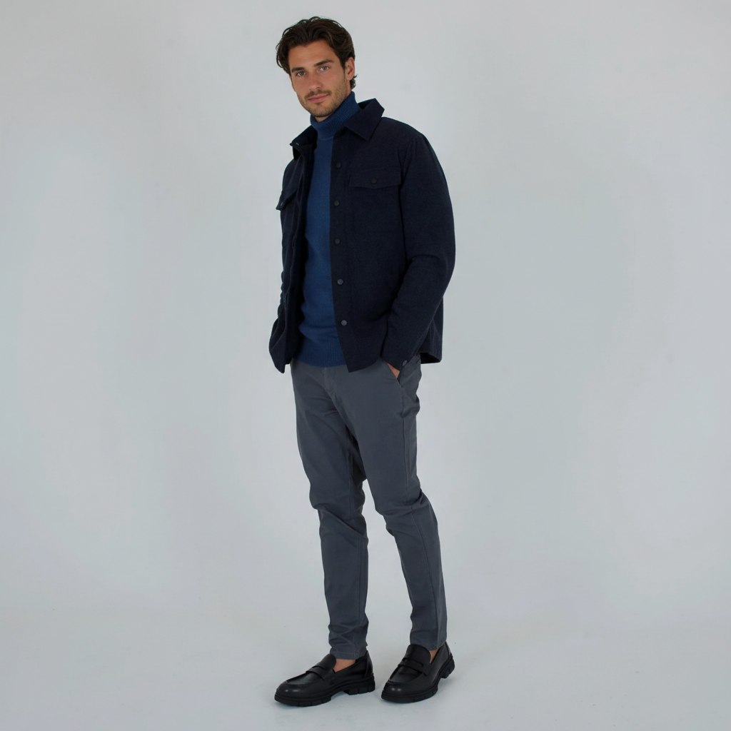 CHAQUETA OVERSHIRT MEZCLA DE LANA