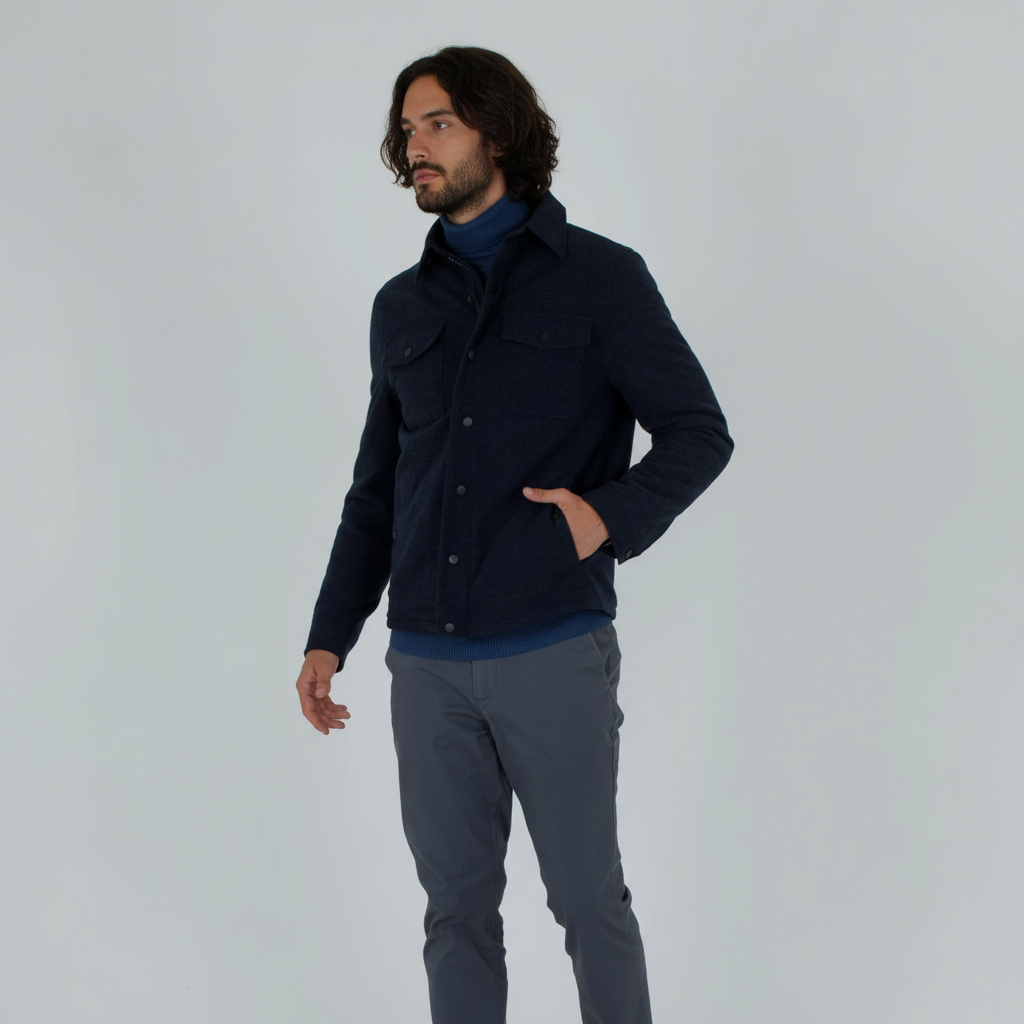 CHAQUETA OVERSHIRT MEZCLA DE LANA